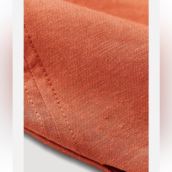 Zara Orange Sleeveless Linen Blend Maxi Sheath Dress Size Small - Picture 16 of 16